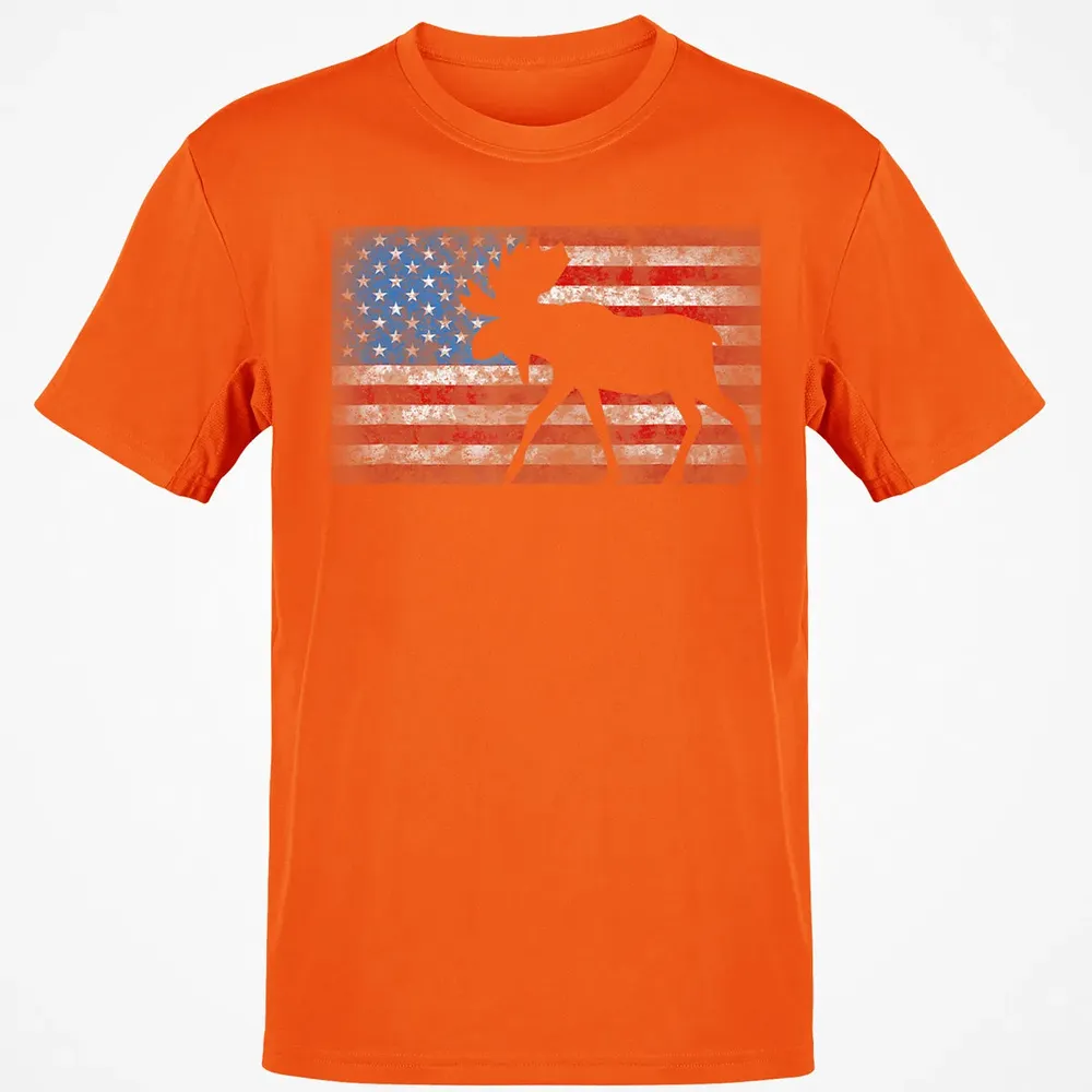American Flag Moose  4th of July Animal Gift Classic Unisex T-Shirt - 9