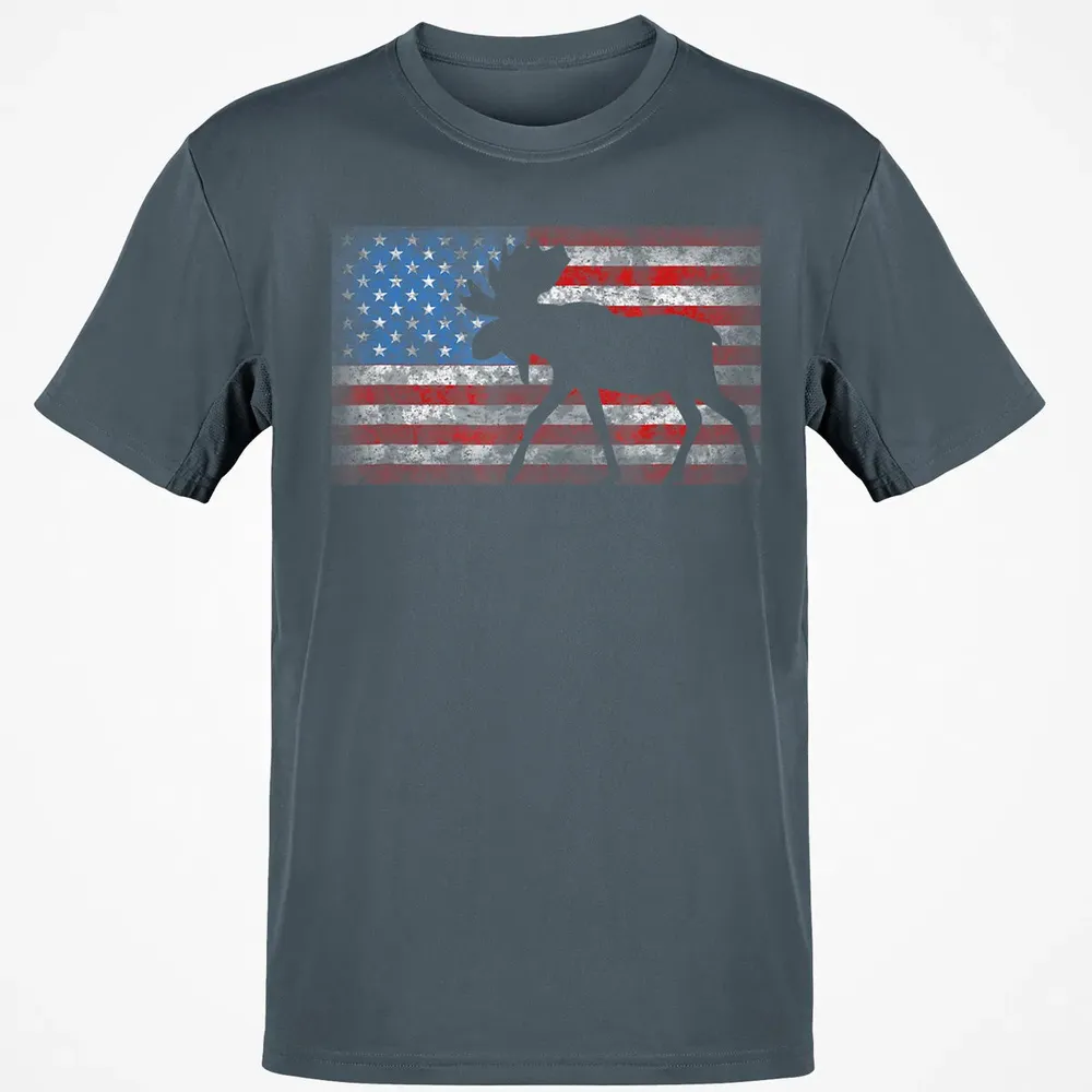 American Flag Moose  4th of July Animal Gift Classic Unisex T-Shirt - 4