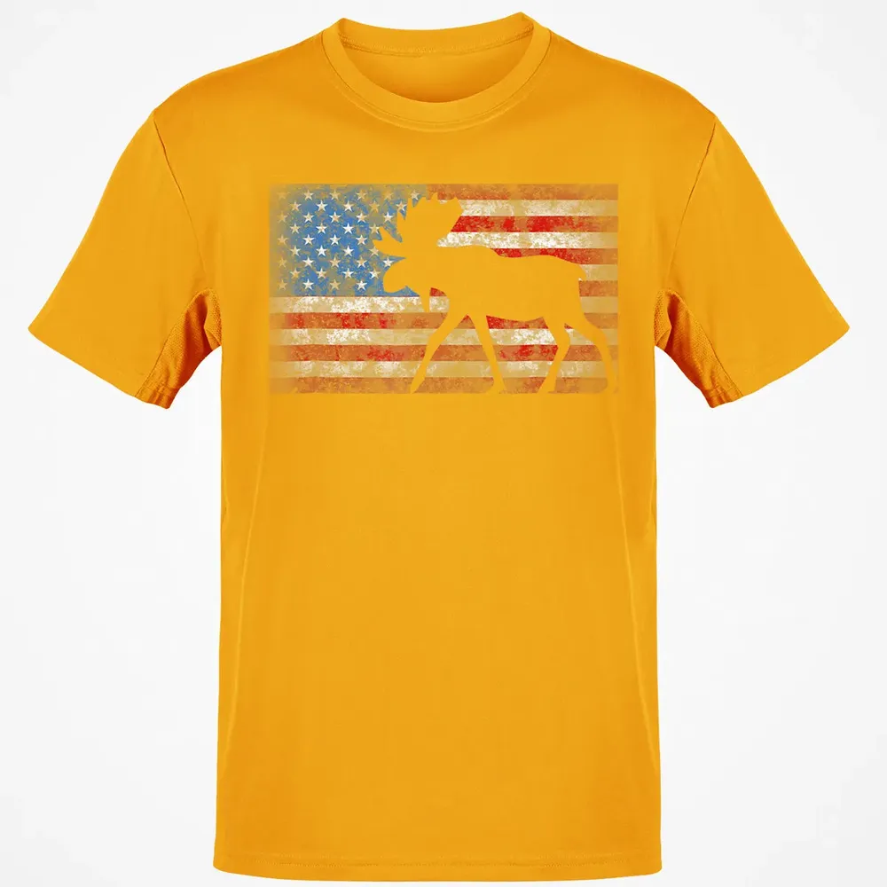 American Flag Moose  4th of July Animal Gift Classic Unisex T-Shirt - 5