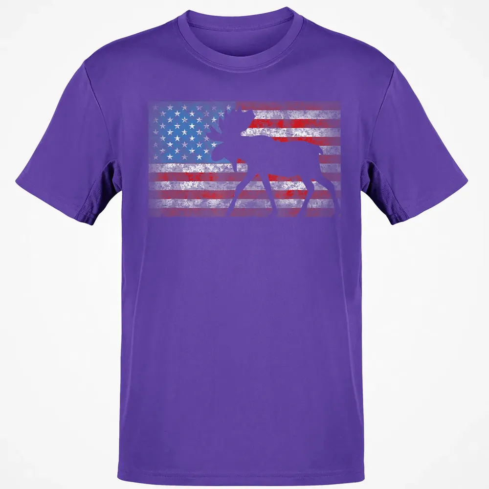 American Flag Moose  4th of July Animal Gift Classic Unisex T-Shirt - 10