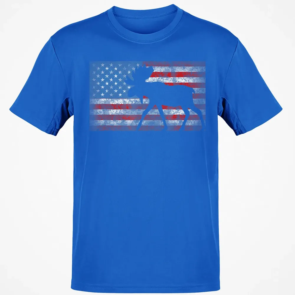 American Flag Moose  4th of July Animal Gift Classic Unisex T-Shirt - 12