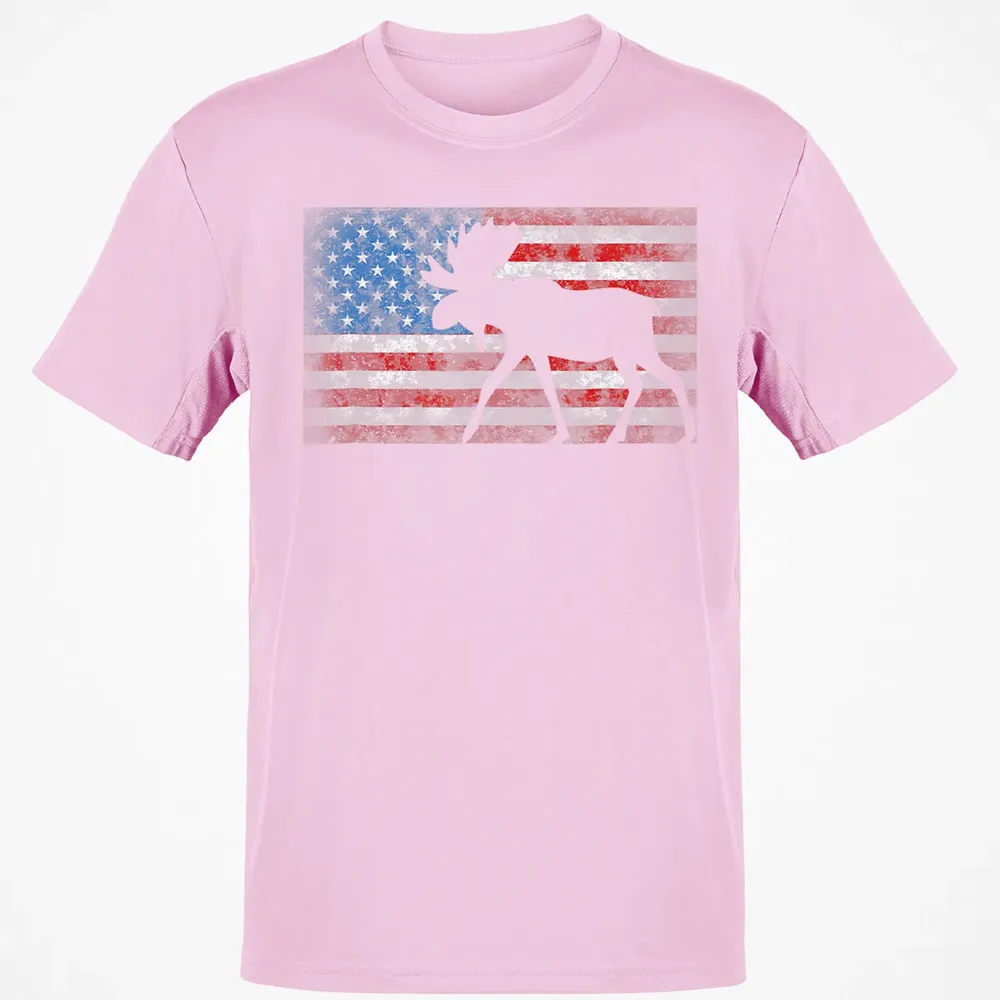 American Flag Moose  4th of July Animal Gift Classic Unisex T-Shirt - 6