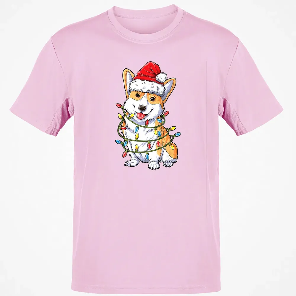 Corgi Christmas  Santa Boys Kids Xmas Lights Corgmas Classic Unisex T-Shirt - 6