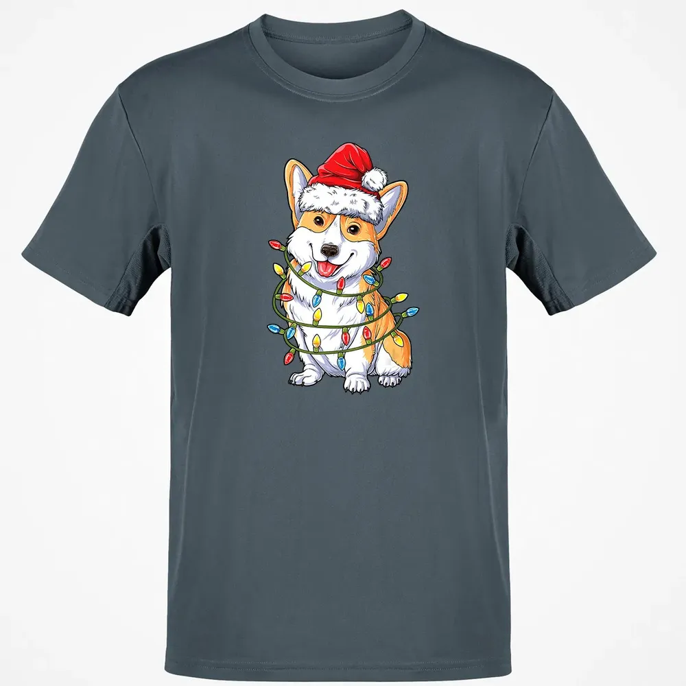 Corgi Christmas  Santa Boys Kids Xmas Lights Corgmas Classic Unisex T-Shirt - 4