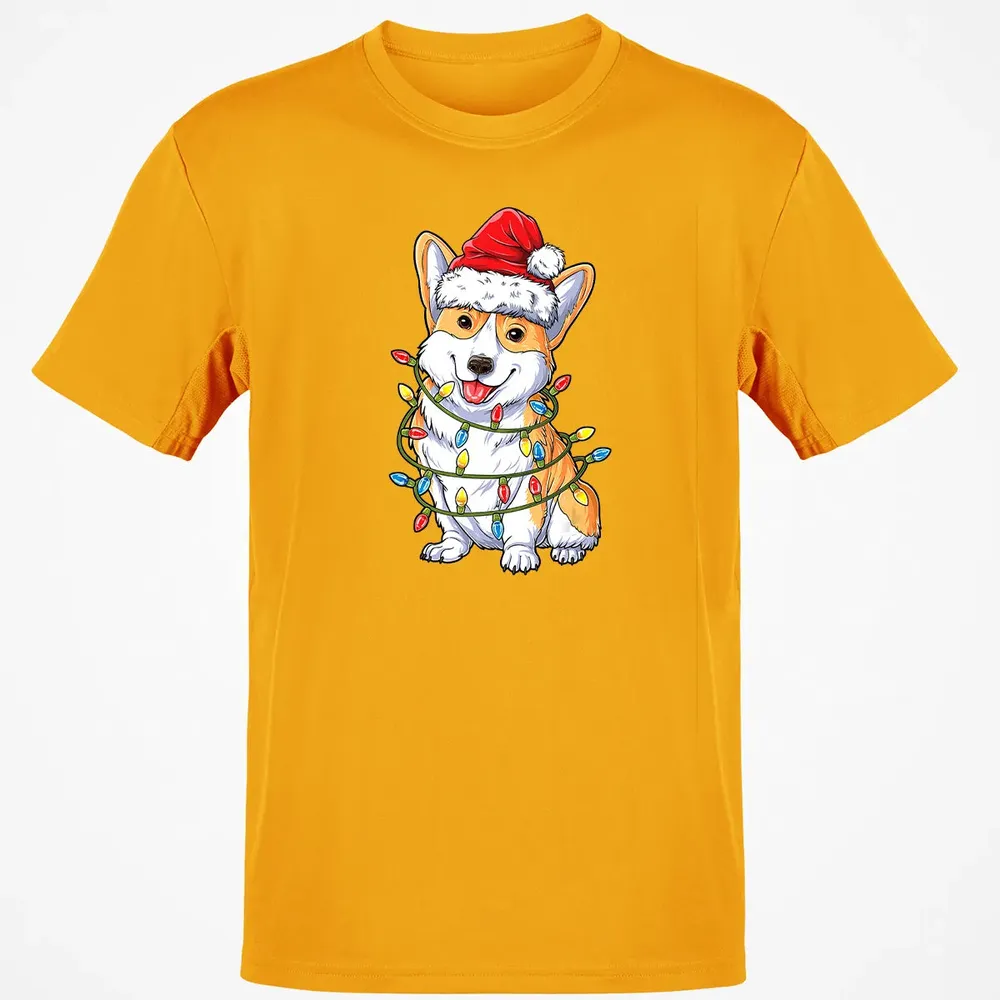 Corgi Christmas  Santa Boys Kids Xmas Lights Corgmas Classic Unisex T-Shirt - 5