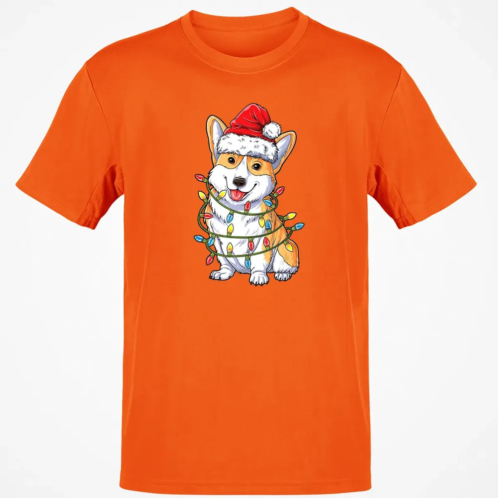 Corgi Christmas  Santa Boys Kids Xmas Lights Corgmas Classic Unisex T-Shirt - 9