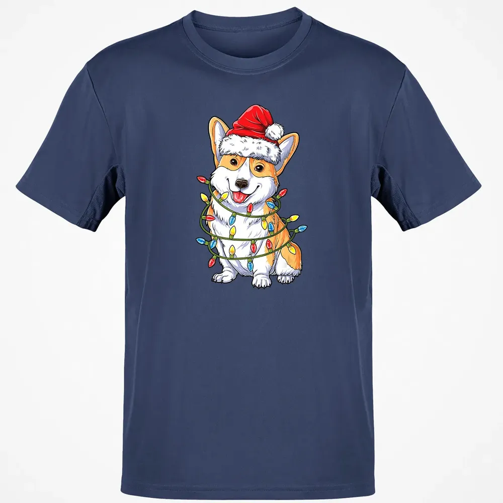 Corgi Christmas  Santa Boys Kids Xmas Lights Corgmas Classic Unisex T-Shirt - 8