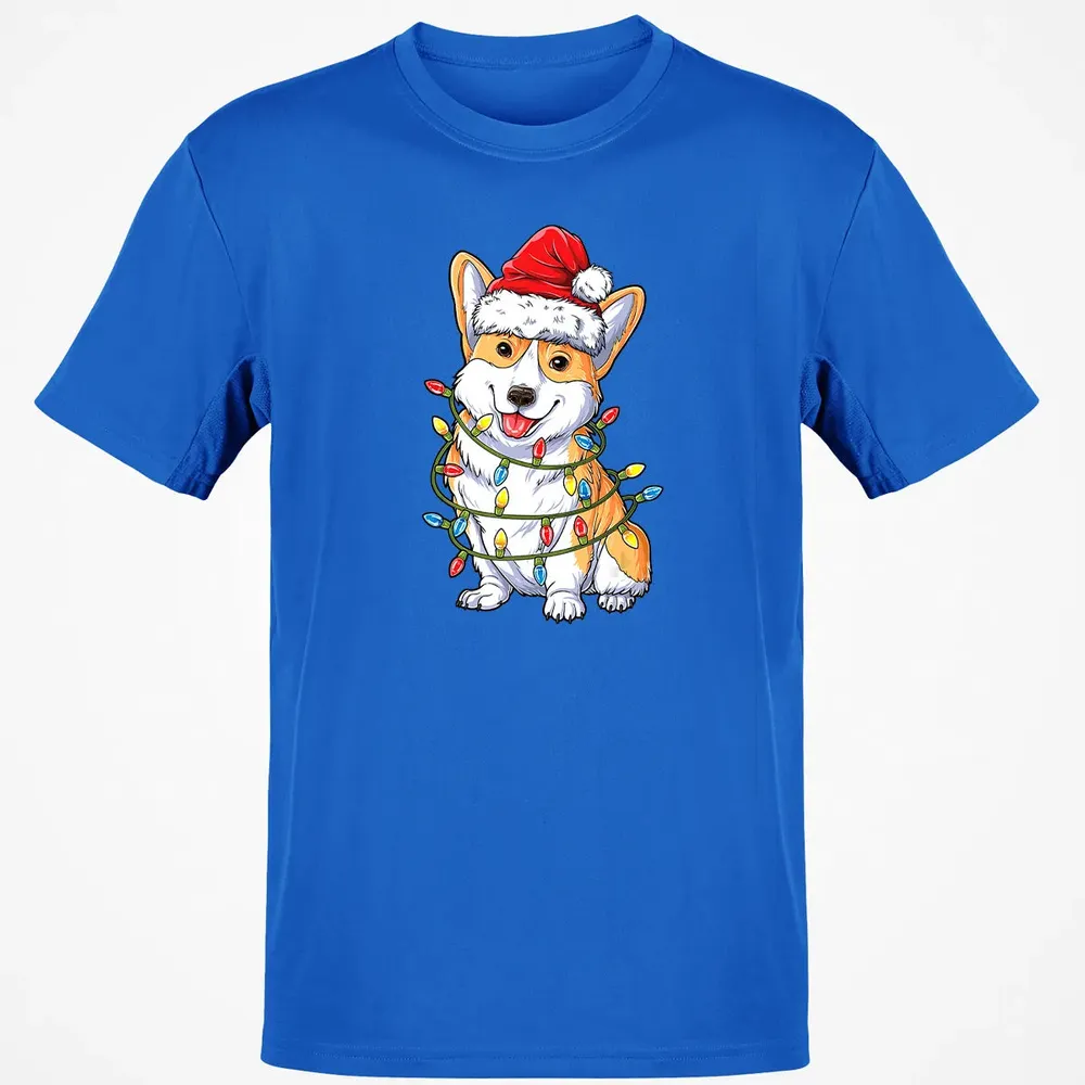 Corgi Christmas  Santa Boys Kids Xmas Lights Corgmas Classic Unisex T-Shirt - 12