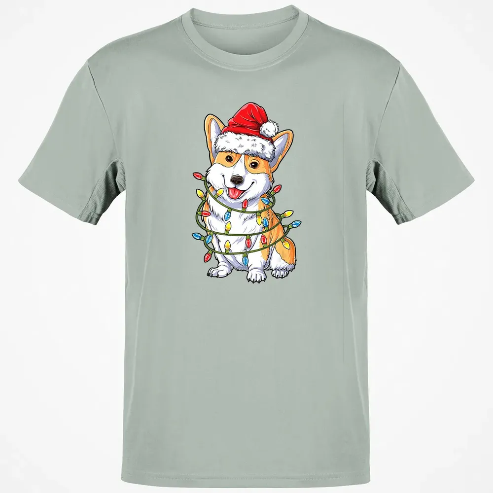 Corgi Christmas  Santa Boys Kids Xmas Lights Corgmas Classic Unisex T-Shirt - 3