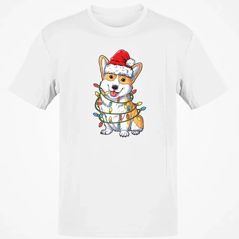 Corgi Christmas  Santa Boys Kids Xmas Lights Corgmas Classic Unisex T-Shirt - 13