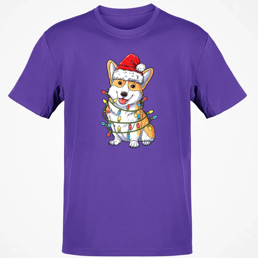 Corgi Christmas  Santa Boys Kids Xmas Lights Corgmas Classic Unisex T-Shirt - 10