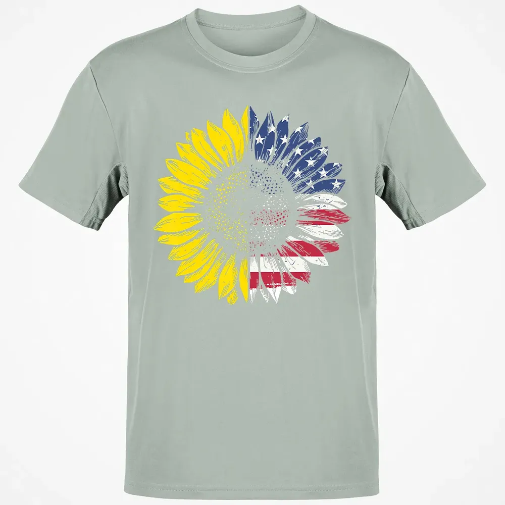 Sunflower American Flag Patriotic 4th Of July T Classic Unisex T-Shirt - 3