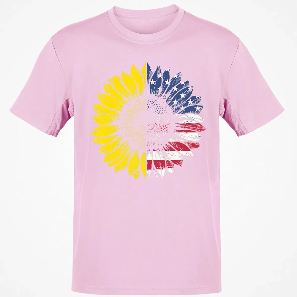 Sunflower American Flag Patriotic 4th Of July T Classic Unisex T-Shirt - 6