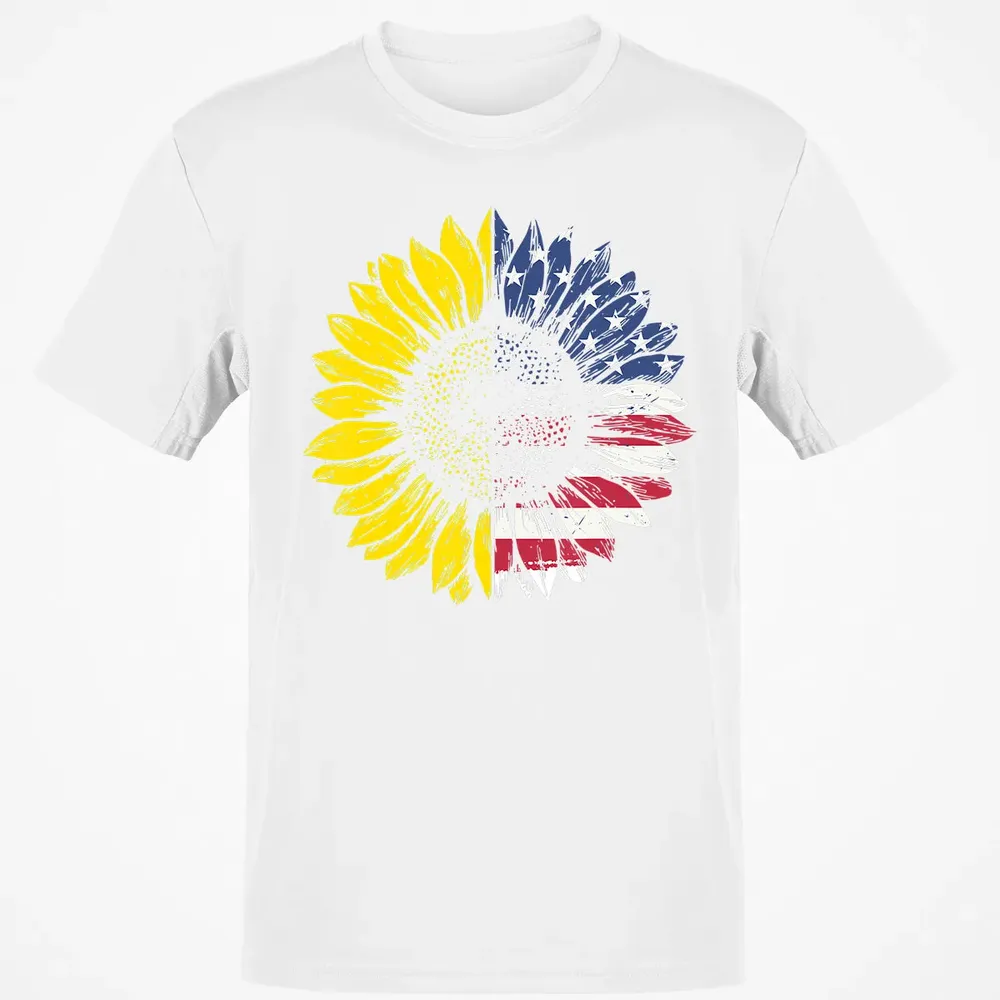 Sunflower American Flag Patriotic 4th Of July T Classic Unisex T-Shirt - 13