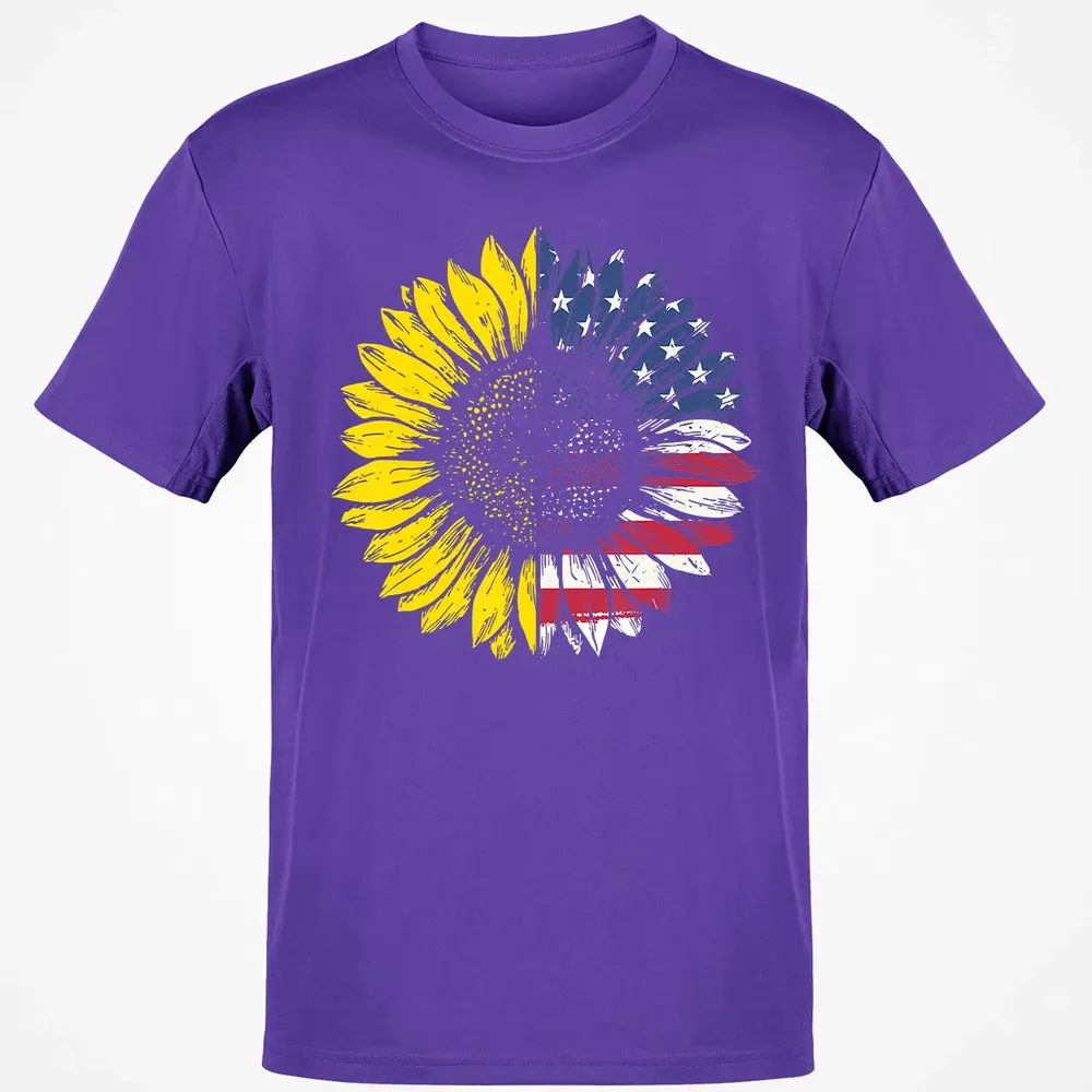 Sunflower American Flag Patriotic 4th Of July T Classic Unisex T-Shirt - 10