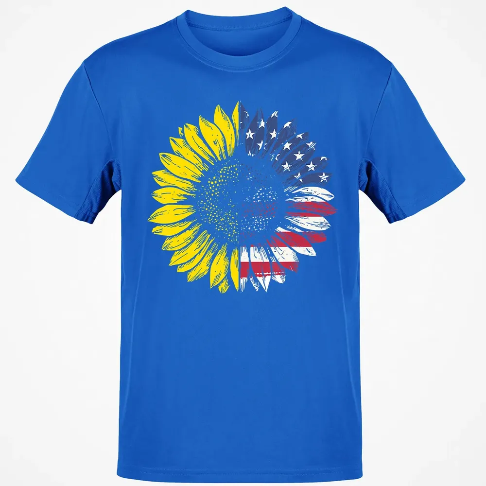 Sunflower American Flag Patriotic 4th Of July T Classic Unisex T-Shirt - 12