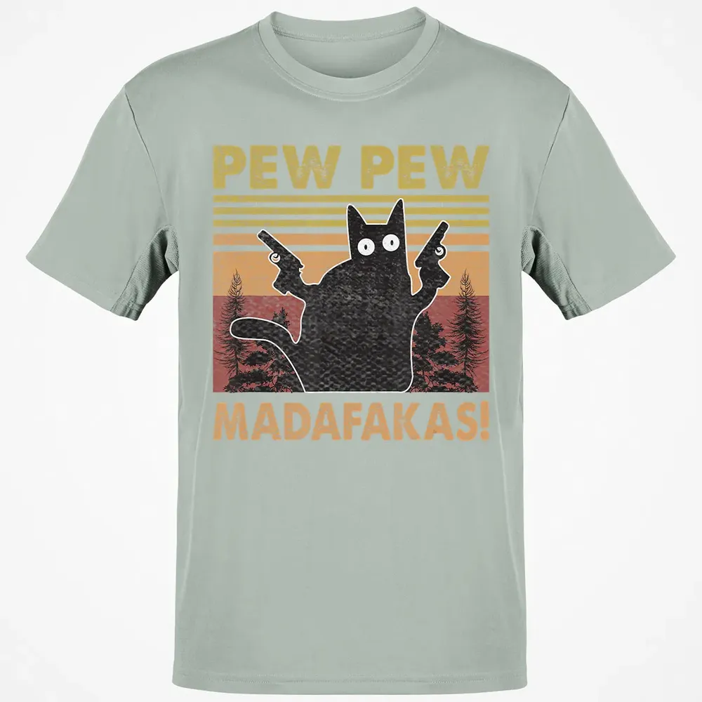 Cat Vintage PewPewPew Madafakas Cat Crazy Pew Vintage Funny Classic Unisex T-Shirt - 3
