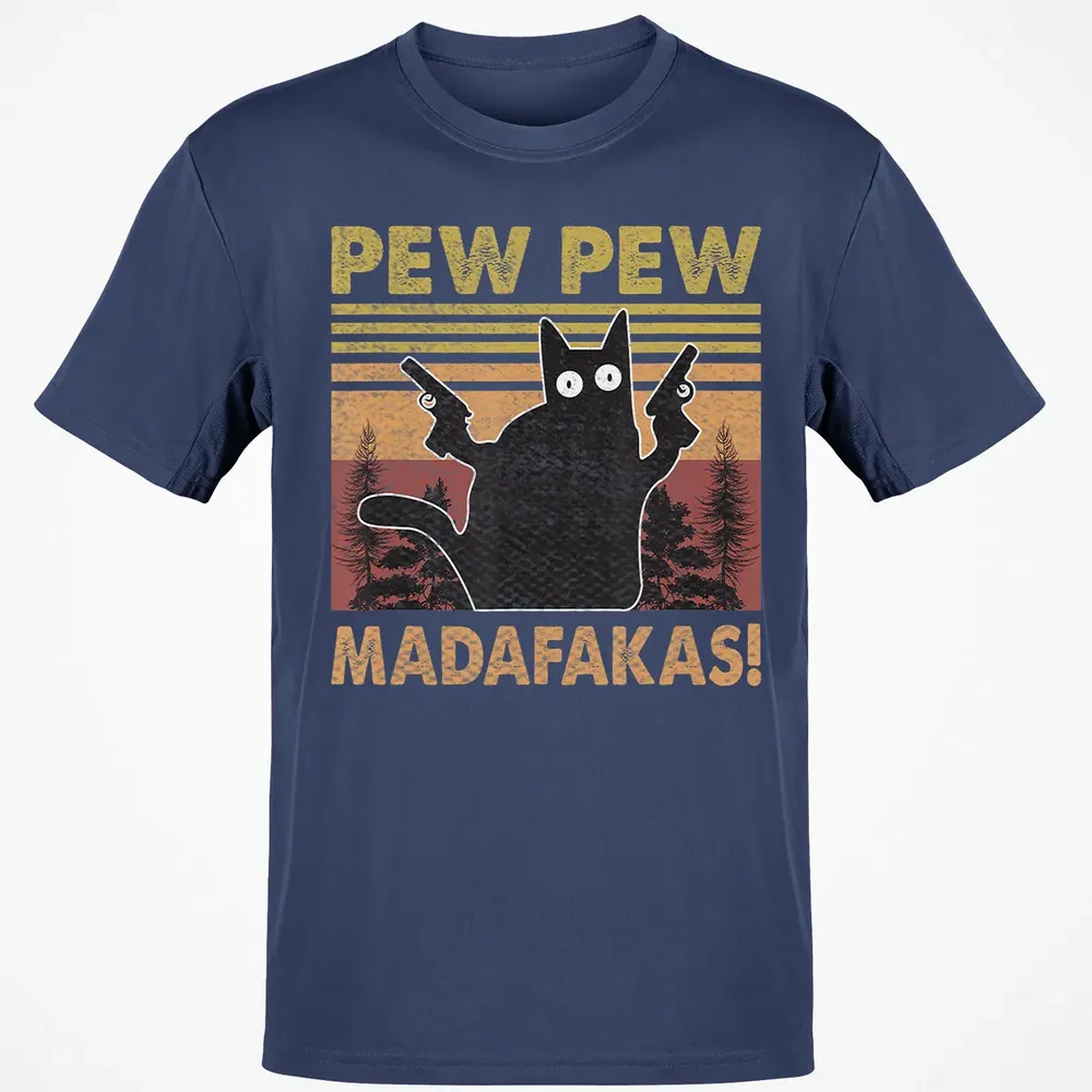 Cat Vintage PewPewPew Madafakas Cat Crazy Pew Vintage Funny Classic Unisex T-Shirt - 8