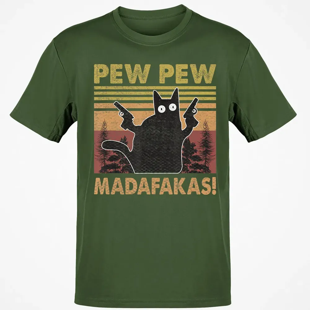 Cat Vintage PewPewPew Madafakas Cat Crazy Pew Vintage Funny Classic Unisex T-Shirt - 7