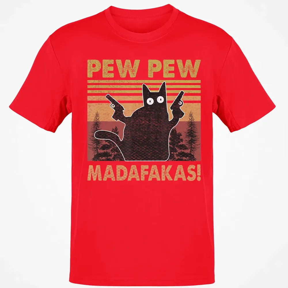 Cat Vintage PewPewPew Madafakas Cat Crazy Pew Vintage Funny Classic Unisex T-Shirt - 11