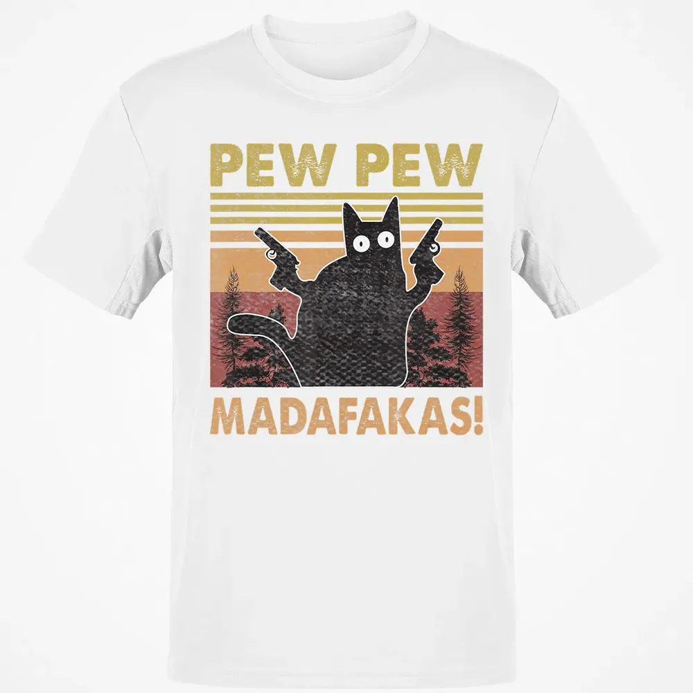 Cat Vintage PewPewPew Madafakas Cat Crazy Pew Vintage Funny Classic Unisex T-Shirt - 13