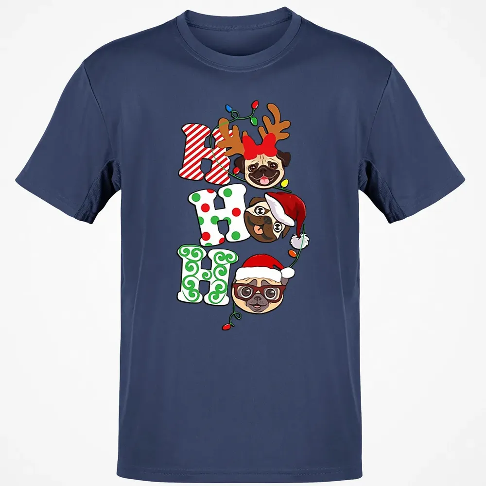 Ho Ho Ho Pug Classic Unisex T-Shirt - 8