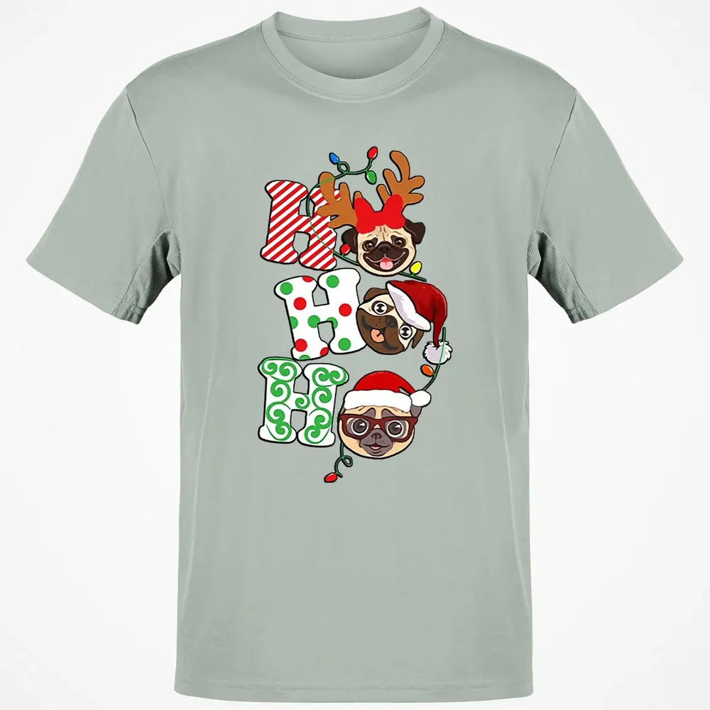 Ho Ho Ho Pug Classic Unisex T-Shirt - 3