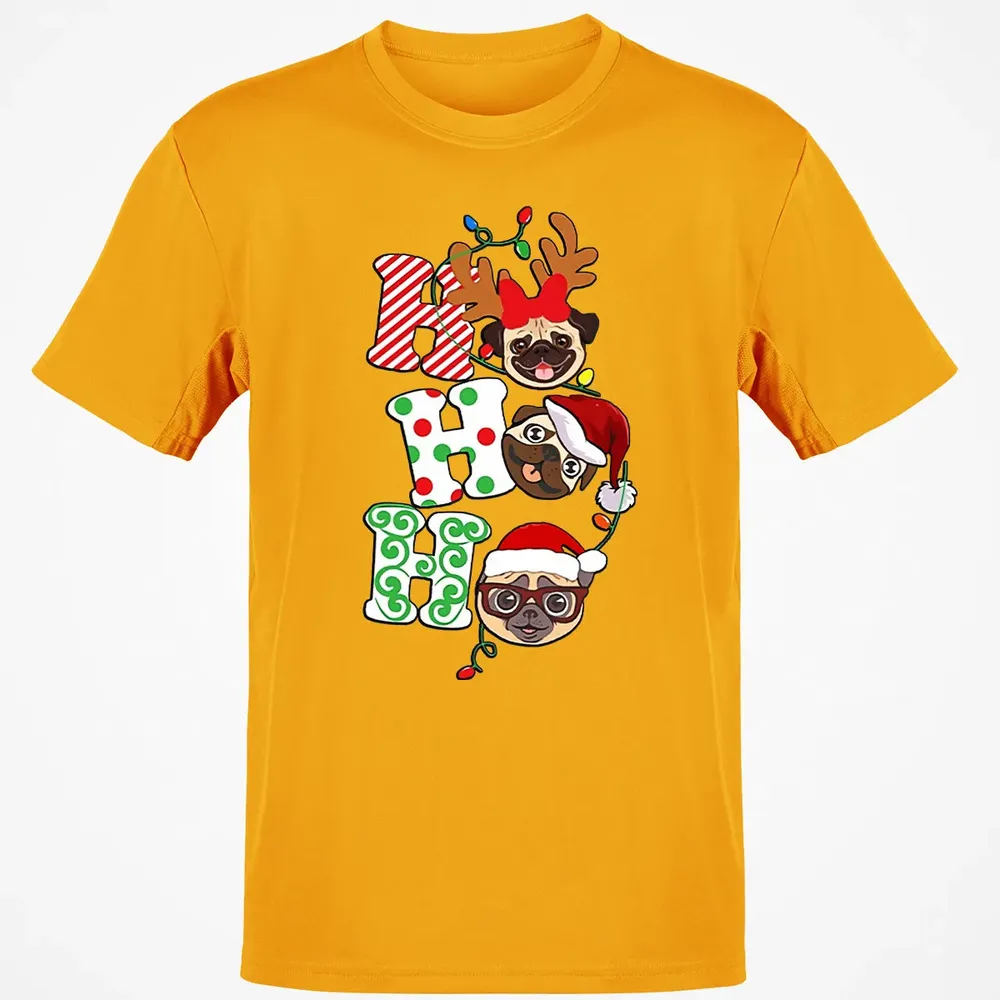 Ho Ho Ho Pug Classic Unisex T-Shirt - 5