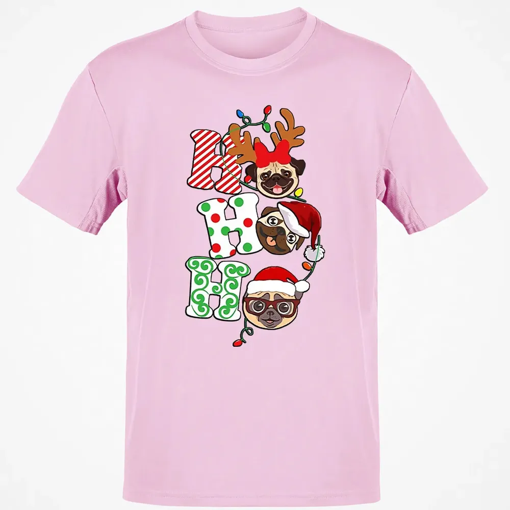 Ho Ho Ho Pug Classic Unisex T-Shirt - 6