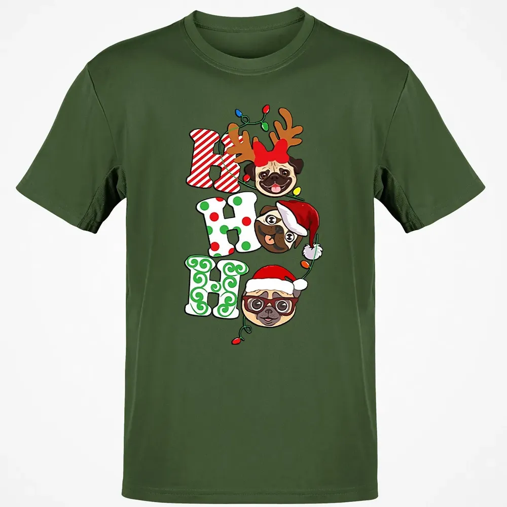 Ho Ho Ho Pug Classic Unisex T-Shirt - 7
