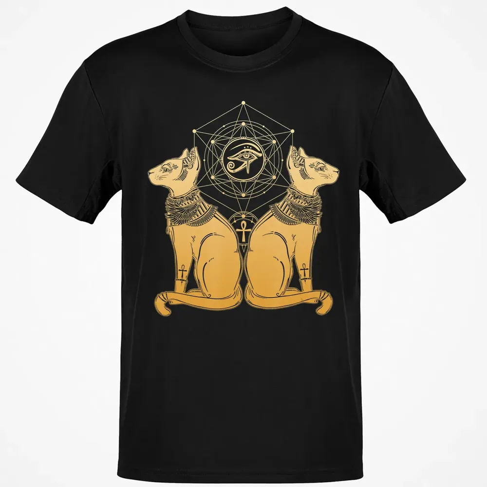 Egyptian Cat Goddess Bastet Sphinx Eye Of Ra Classic Unisex T-Shirt - 2