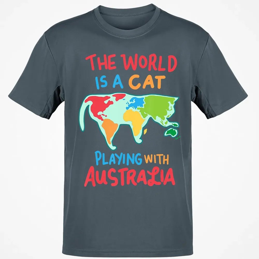 The World Is A Cat Playing With Australia Classic Unisex T-Shirt - 4