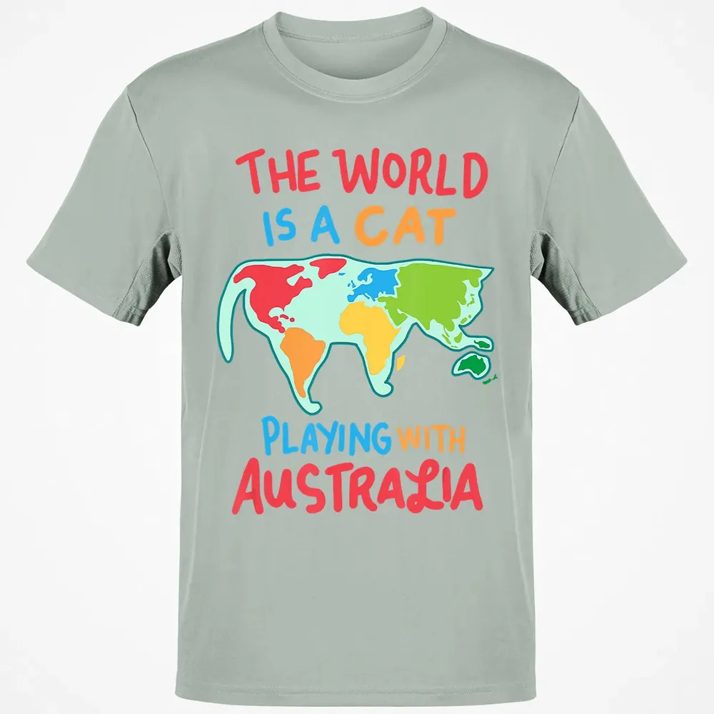 The World Is A Cat Playing With Australia Classic Unisex T-Shirt - 3