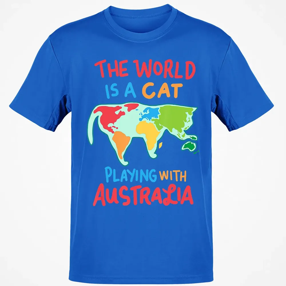The World Is A Cat Playing With Australia Classic Unisex T-Shirt - 12