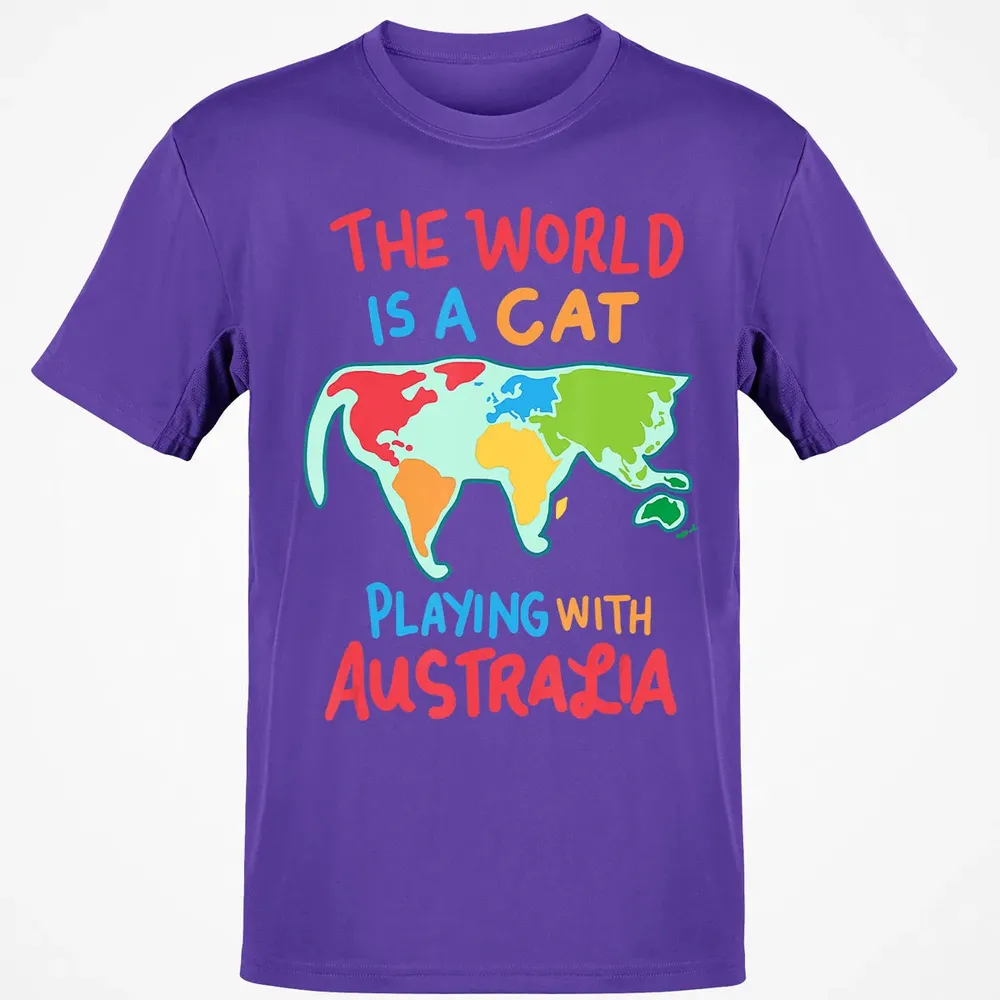 The World Is A Cat Playing With Australia Classic Unisex T-Shirt - 10