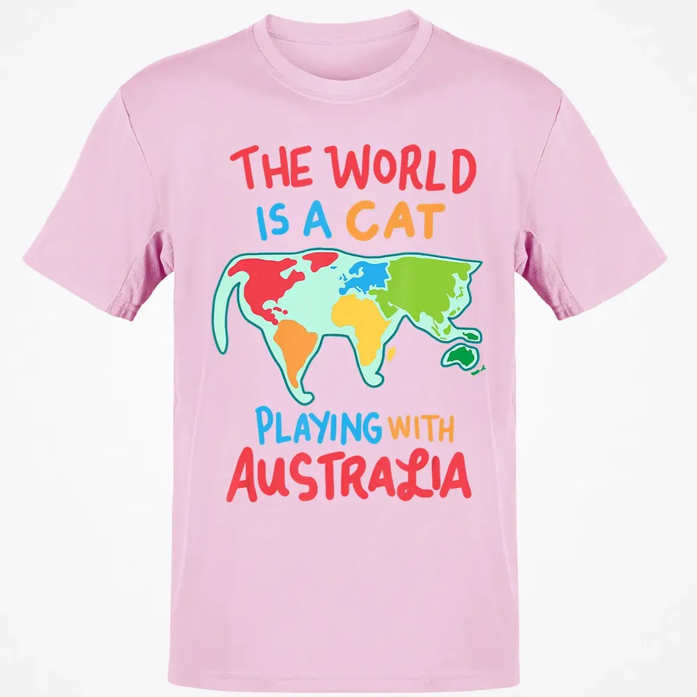 The World Is A Cat Playing With Australia Classic Unisex T-Shirt - 6