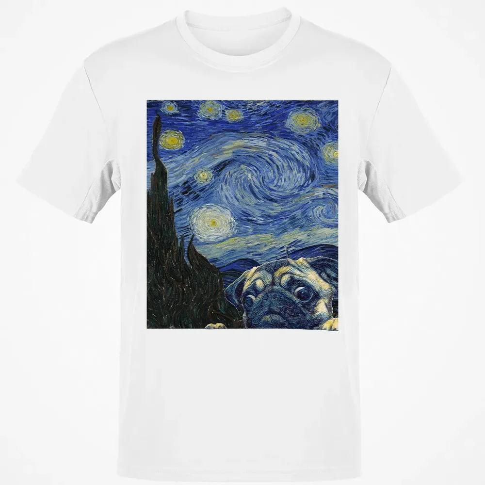 Pug Starry Night Classic Unisex T-Shirt - 13