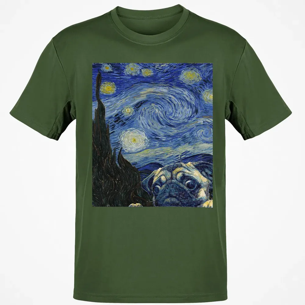 Pug Starry Night Classic Unisex T-Shirt - 7