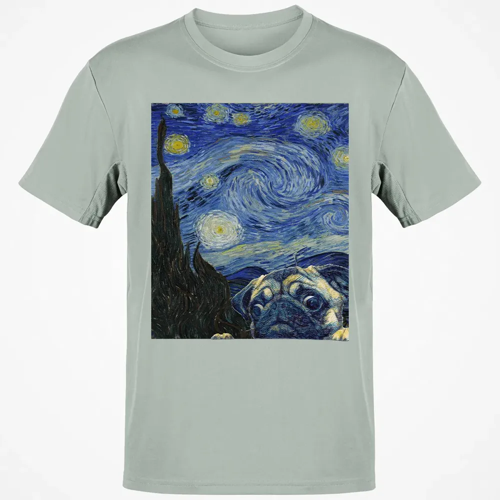 Pug Starry Night Classic Unisex T-Shirt - 3