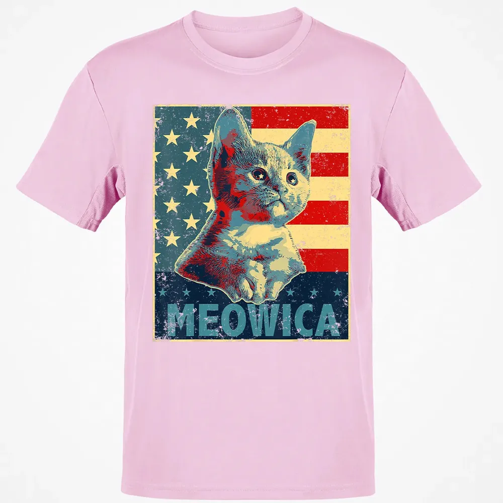 Meowica Cat 4th of July Patriotic American Flag Gift Women Classic Unisex T-Shirt - 6
