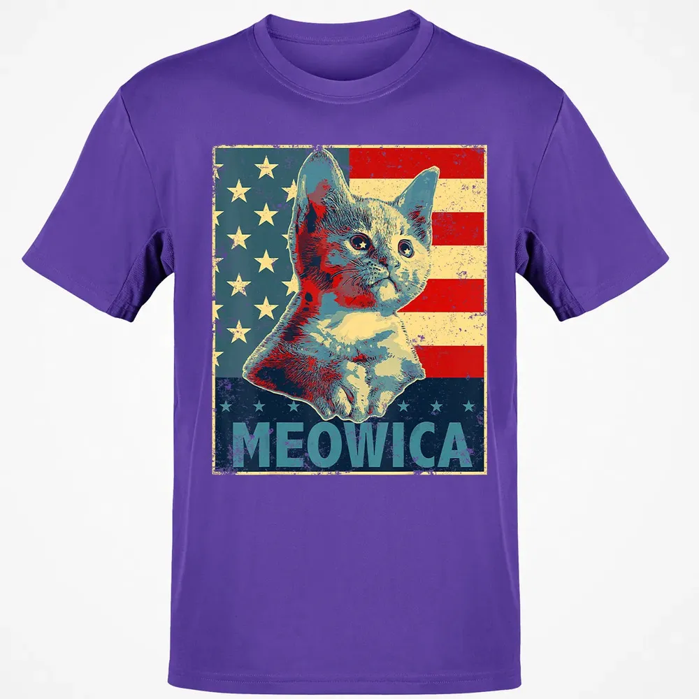 Meowica Cat 4th of July Patriotic American Flag Gift Women Classic Unisex T-Shirt - 10