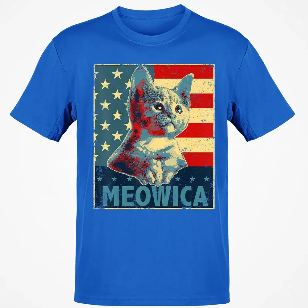 Meowica Cat 4th of July Patriotic American Flag Gift Women Classic Unisex T-Shirt - 12