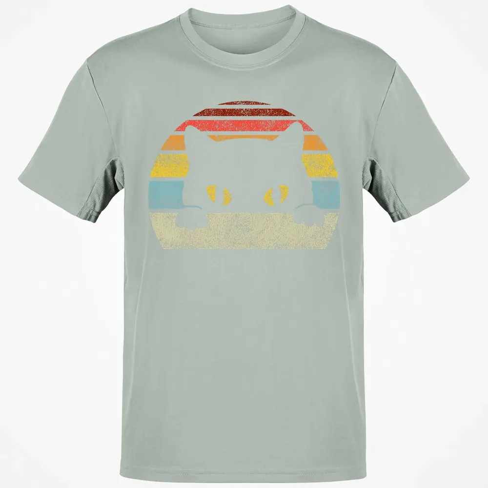 Vintage Black Cat Lover, Retro Style Cats Gift Classic Unisex T-Shirt - 3