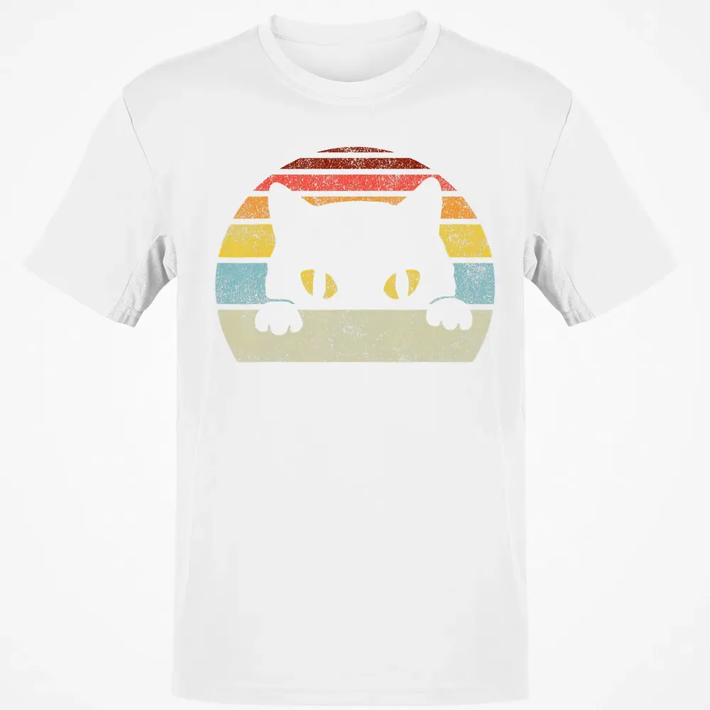 Vintage Black Cat Lover, Retro Style Cats Gift Classic Unisex T-Shirt - 13
