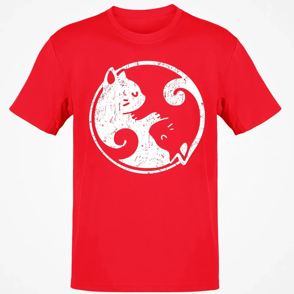 Yin Yang Cats Cute Kawaii Cat Lover Yoga Gift Design Classic Unisex T-Shirt - 11