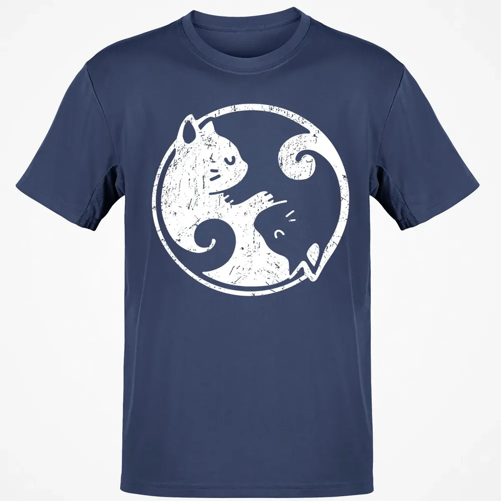 Yin Yang Cats Cute Kawaii Cat Lover Yoga Gift Design Classic Unisex T-Shirt - 8
