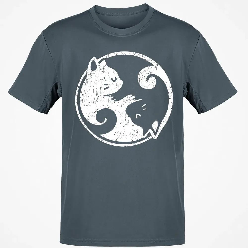 Yin Yang Cats Cute Kawaii Cat Lover Yoga Gift Design Classic Unisex T-Shirt - 4