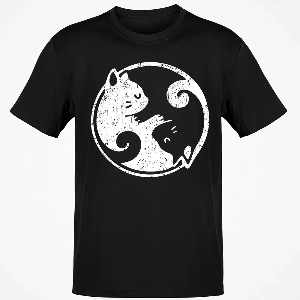 Yin Yang Cats Cute Kawaii Cat Lover Yoga Gift Design Classic Unisex T-Shirt - 2