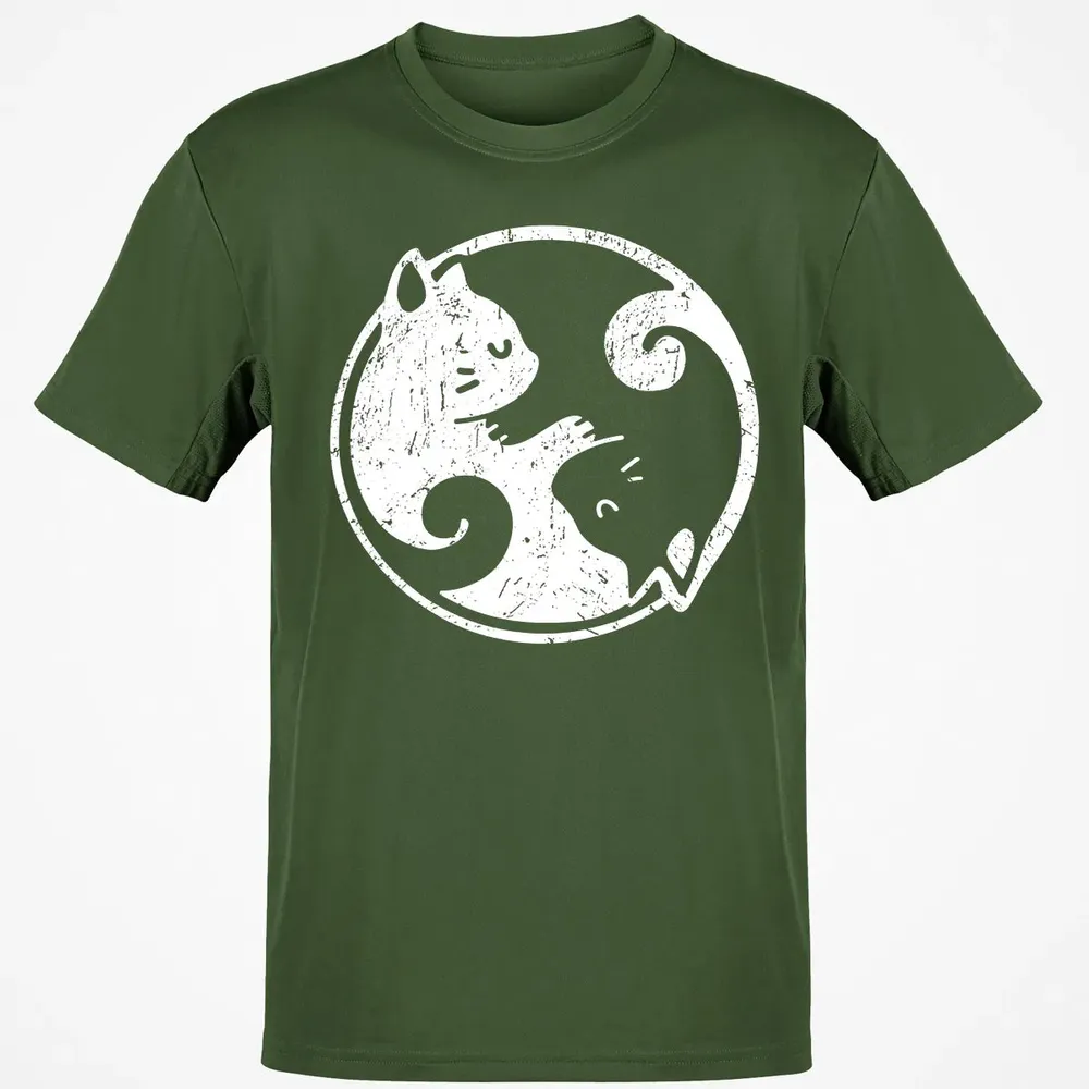 Yin Yang Cats Cute Kawaii Cat Lover Yoga Gift Design Classic Unisex T-Shirt - 7