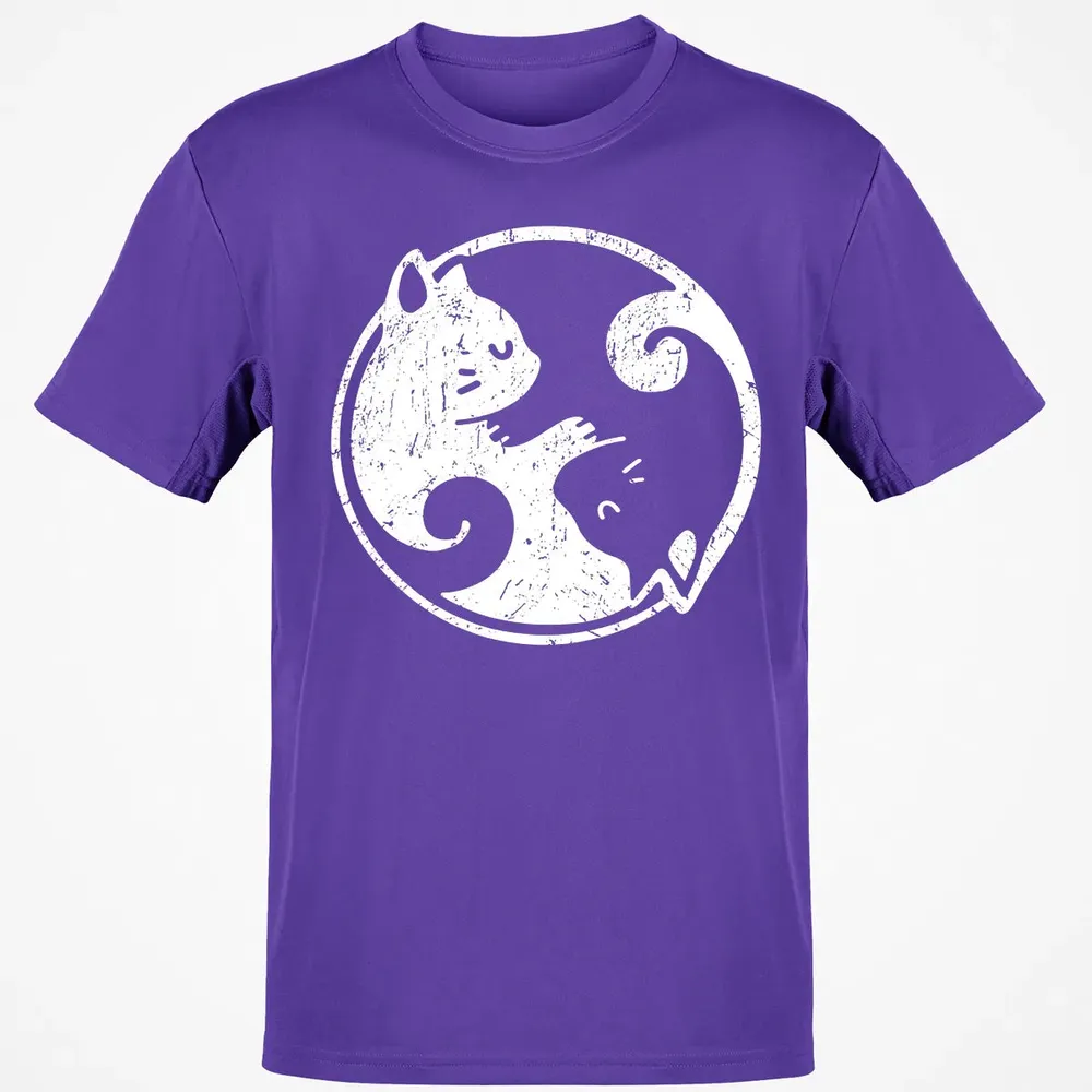 Yin Yang Cats Cute Kawaii Cat Lover Yoga Gift Design Classic Unisex T-Shirt - 10